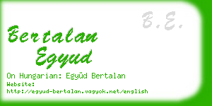 bertalan egyud business card