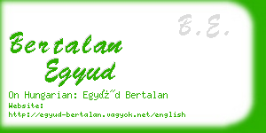 bertalan egyud business card